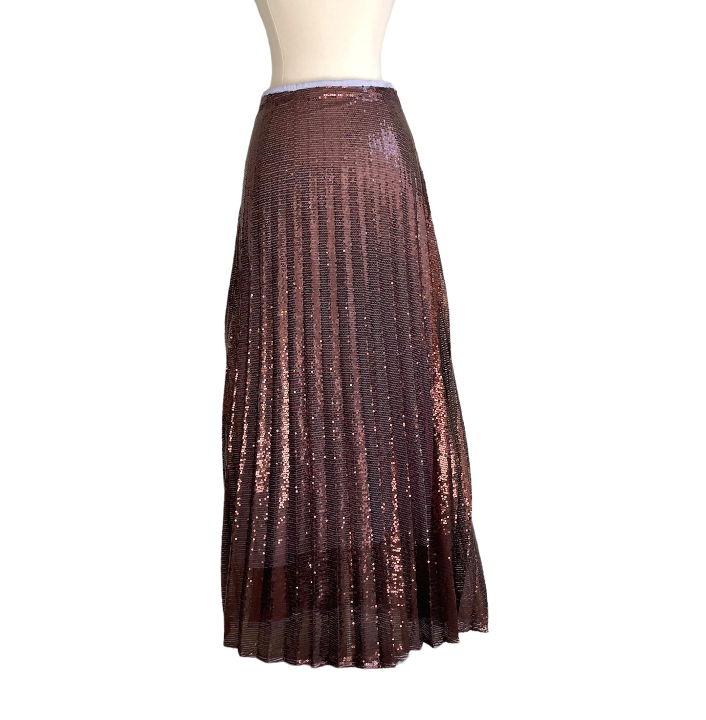 Brown Sequin Maxi Skirt - 0