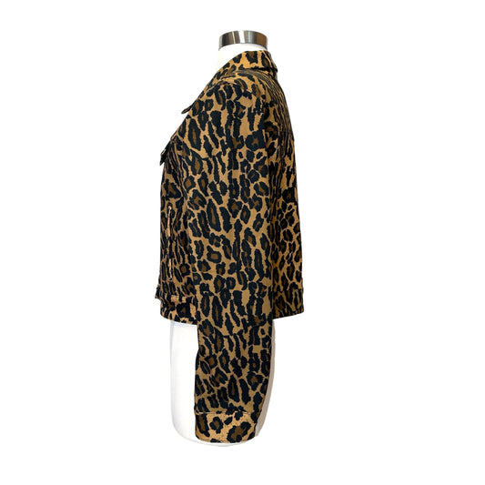 Leopard Denim Jacket - M