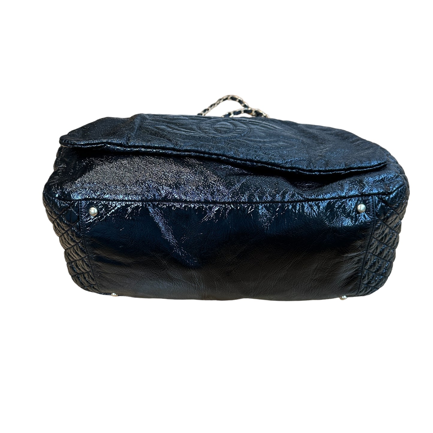 XL Black Patent Hobo Bag