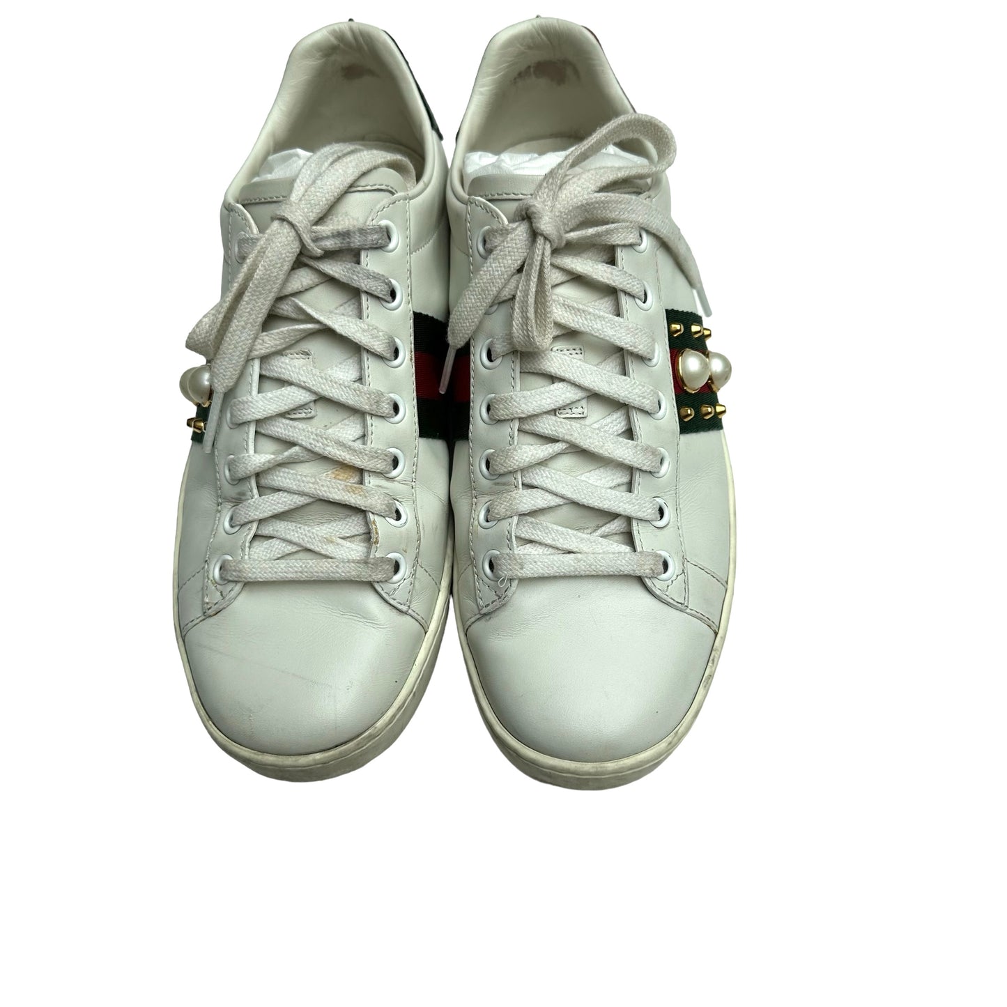 Sneakers w/Spikes & Faux-Pearl Accents - 8