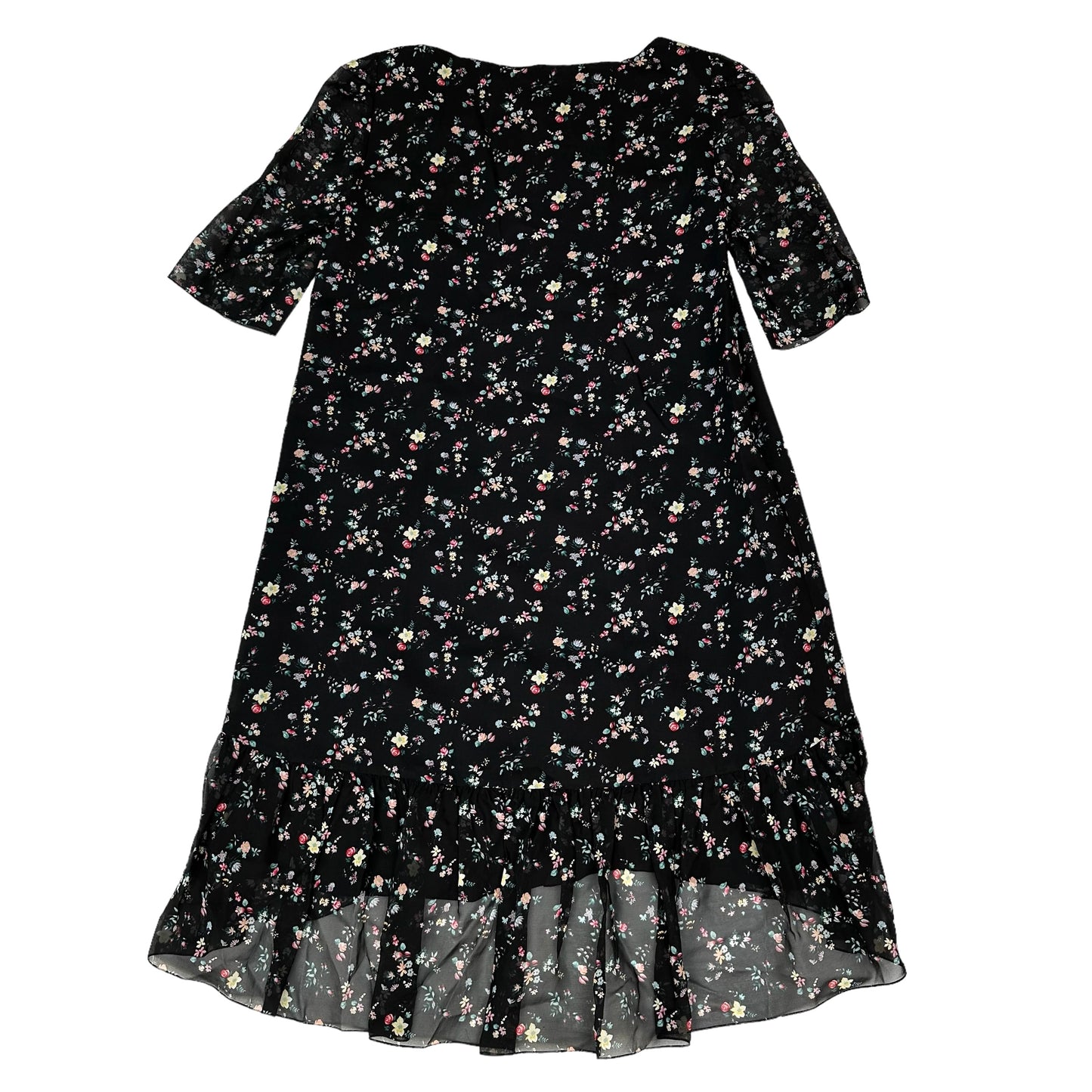 Floral Black Dress - S