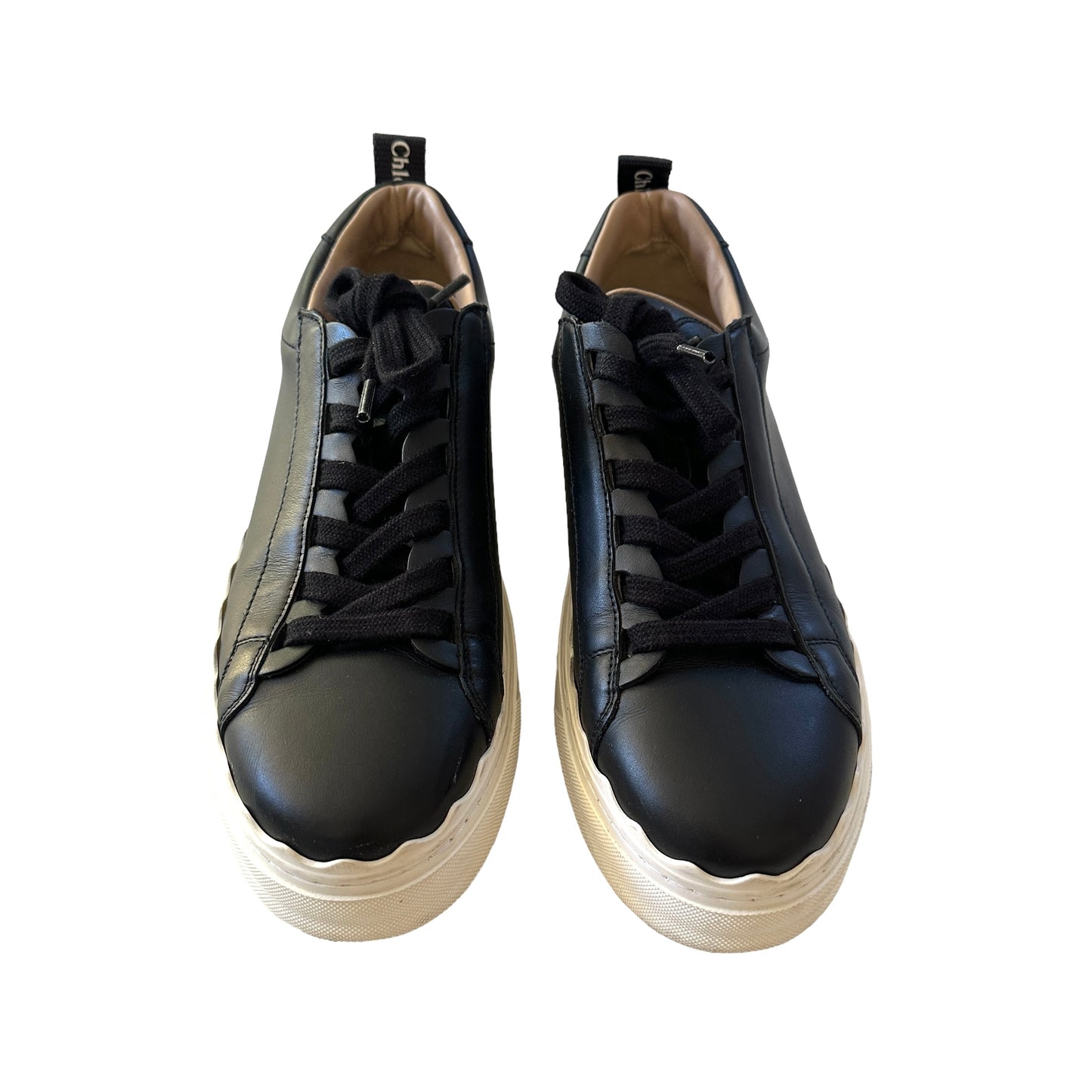 Black Leather Sneakers - 8