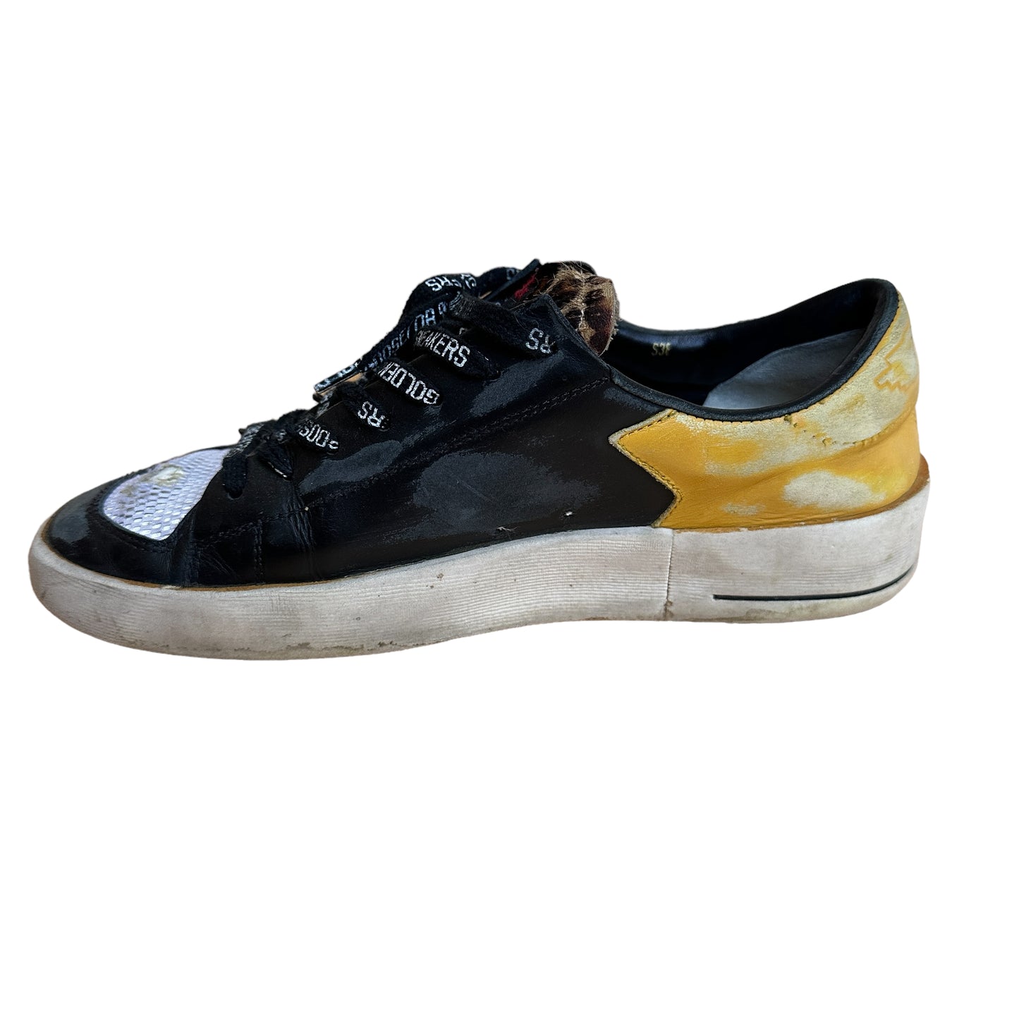 Black & Yellow Mesh Sneakers - 8