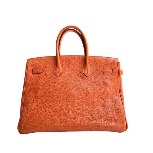 Orange Togo Birkin 35 Bag