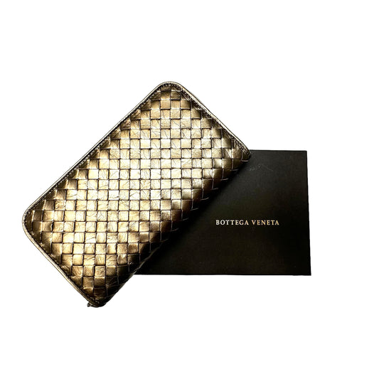 Gold Leather Continental Wallet