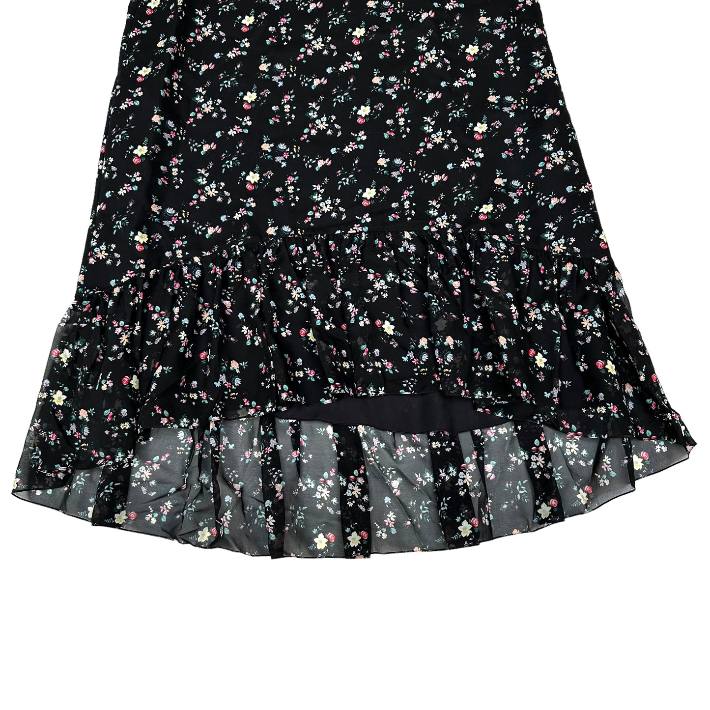 Floral Black Dress - S