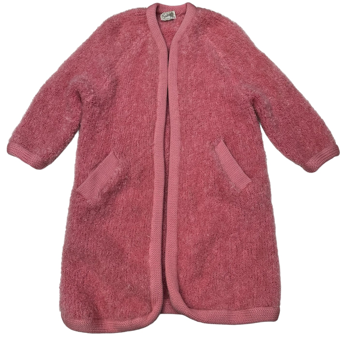Vintage Pink Fuzzy Cardigan - S/M