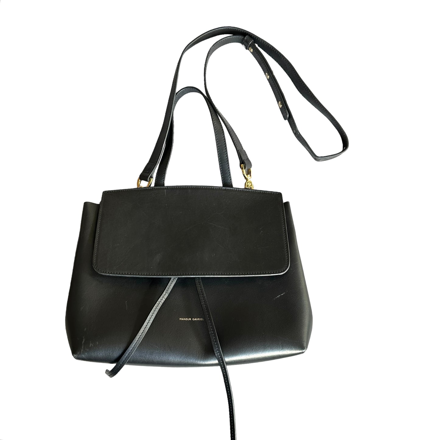Black Leather Handle Bag