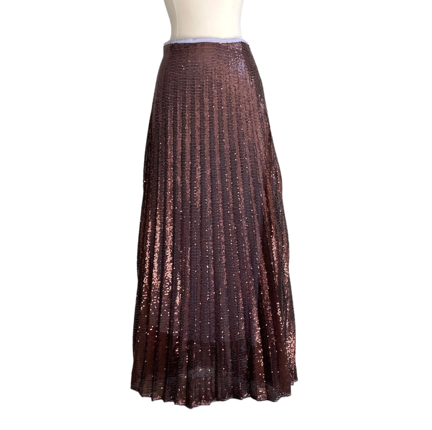 Brown Sequin Maxi Skirt - 0