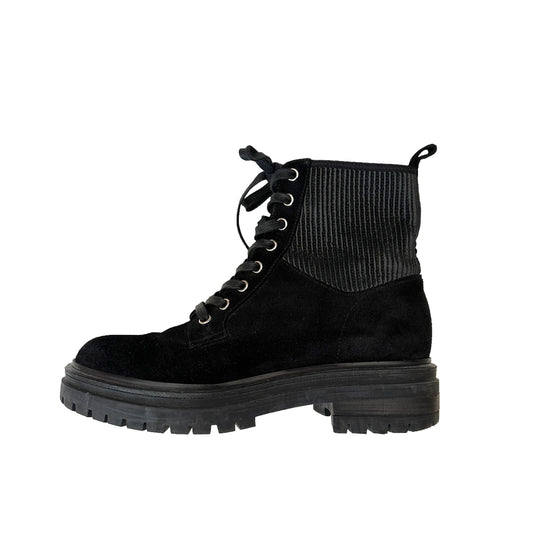 Black Leather & Suede Boots - 8.5