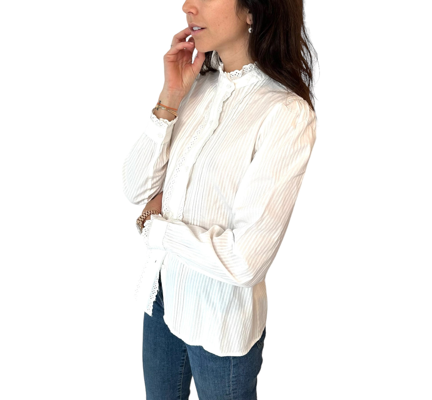 White Cotton Blouse - S