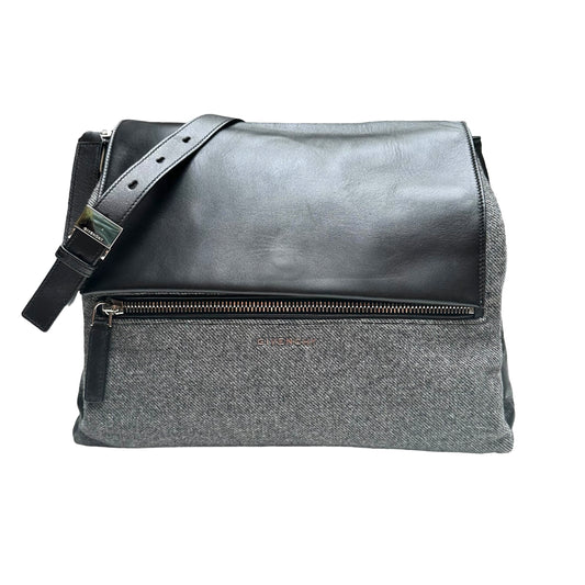 Black Leather & Fabric Bag