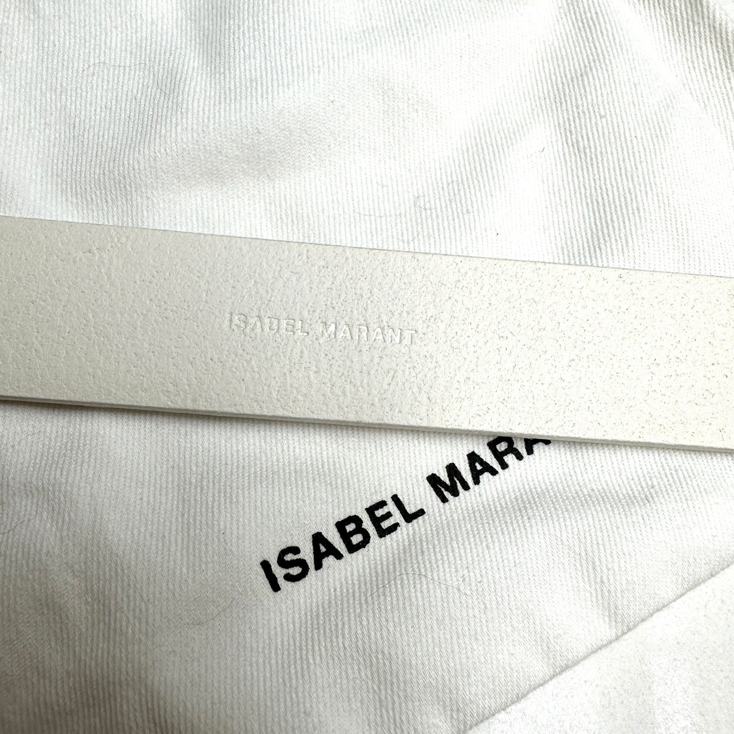 White Leather Belt - S