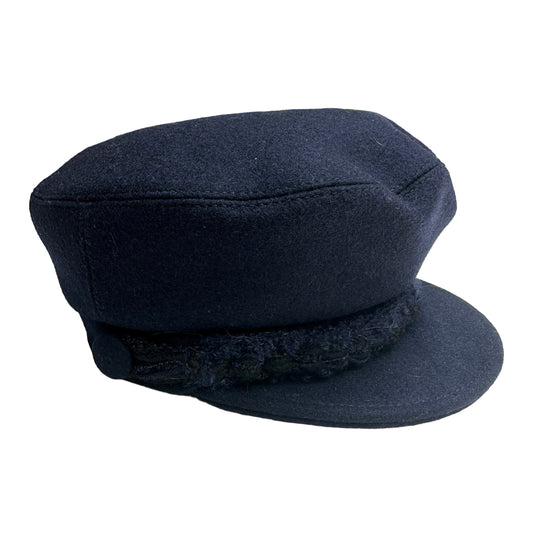 Navy Wool Newsboy Cap - M