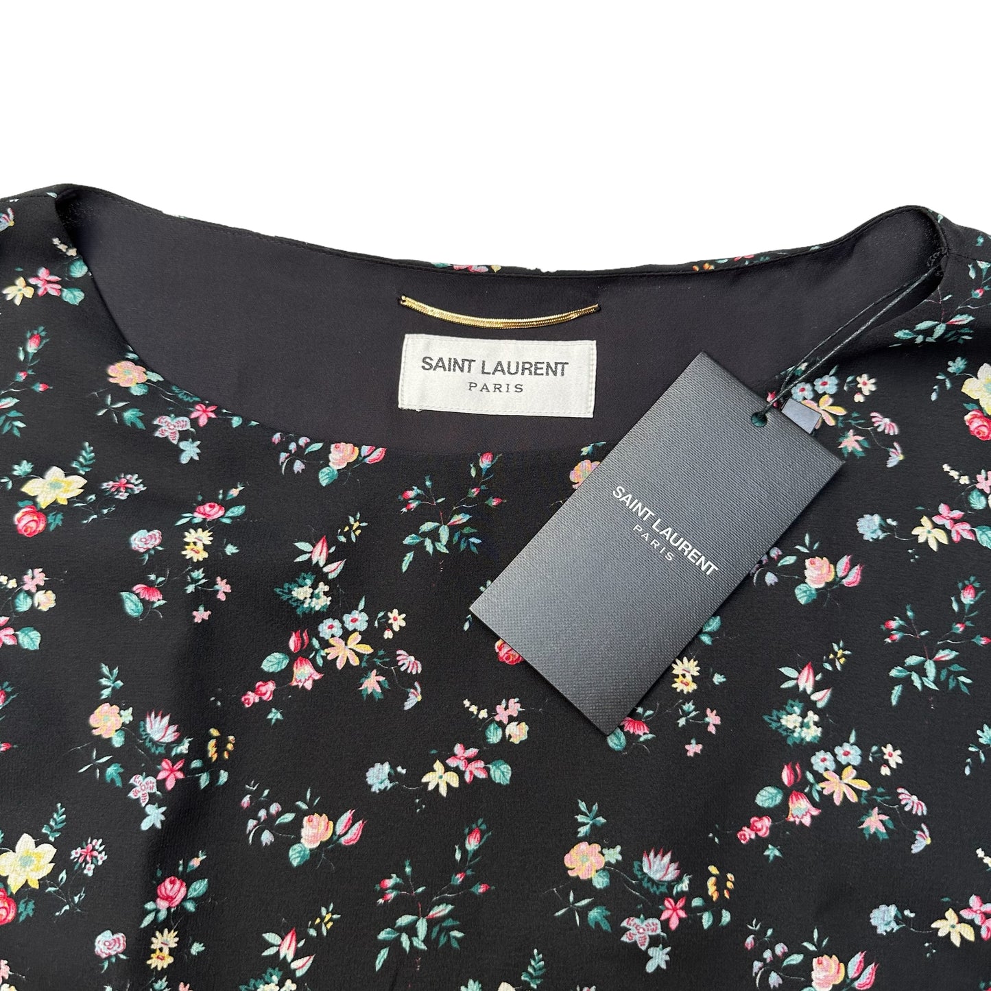 Floral Black Dress - S
