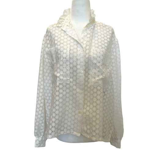 White Floral Shirt - M