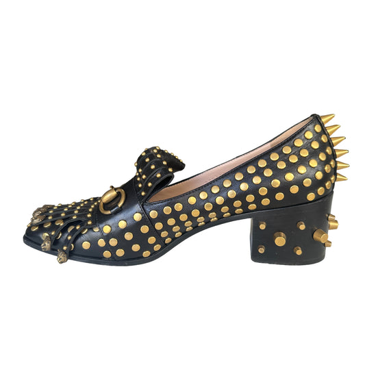 Studded Heeled Loafers - 7.5