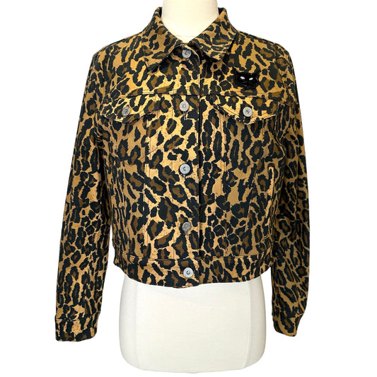 Leopard Denim Jacket - M