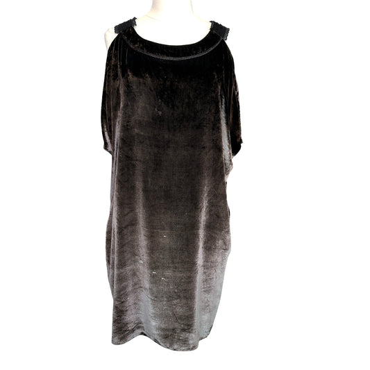 Cold-Shoulders Velvet Dress - M