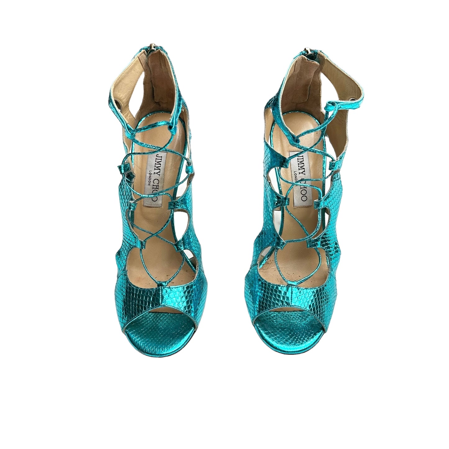 Turquoise Python Heels - 9