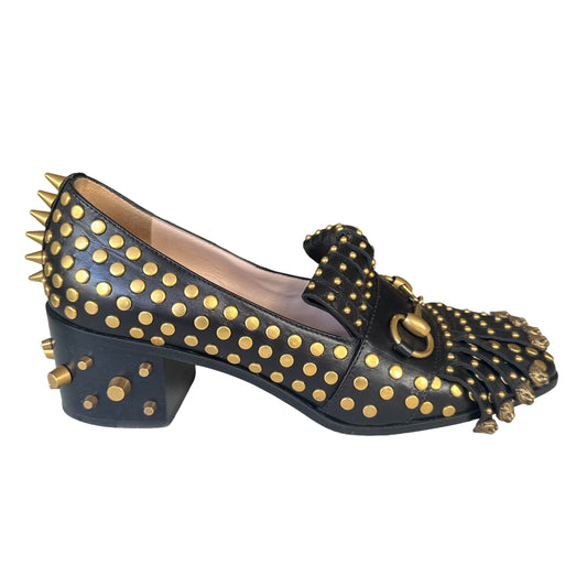 Studded Heeled Loafers - 7.5
