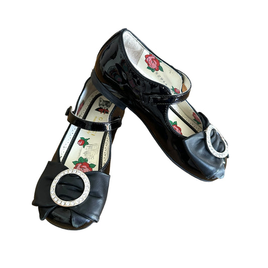 Crystals Leather Girls Shoes - 26
