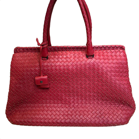 Large Red Intrecciato Tote