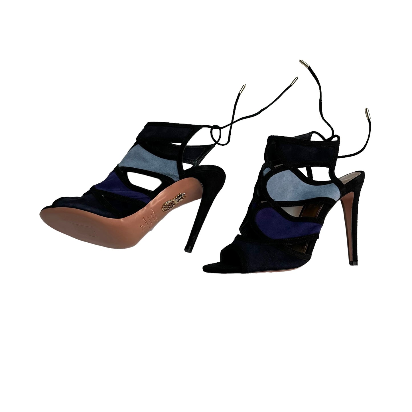 Blue & Black Suede Heels - 7.5