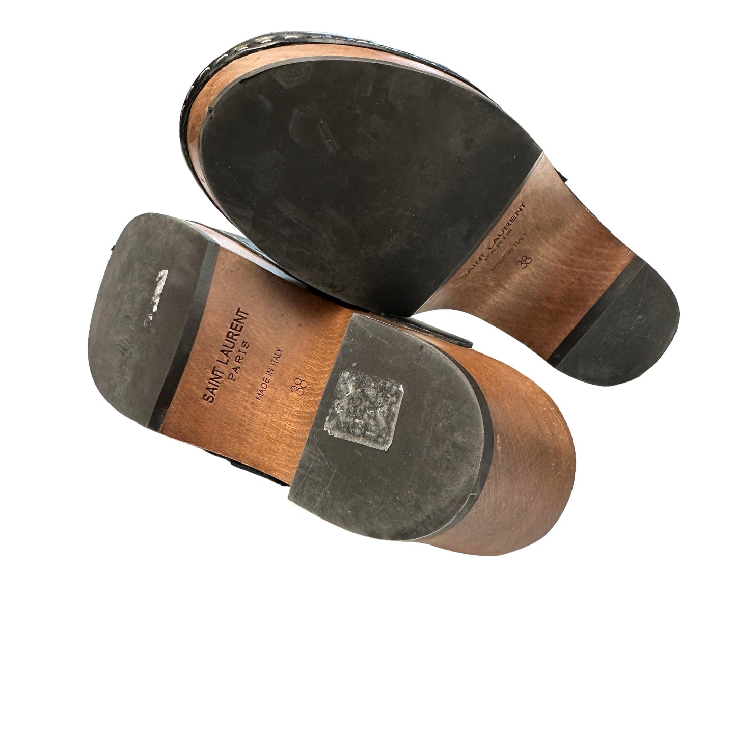 Black Leather Clogs - 8