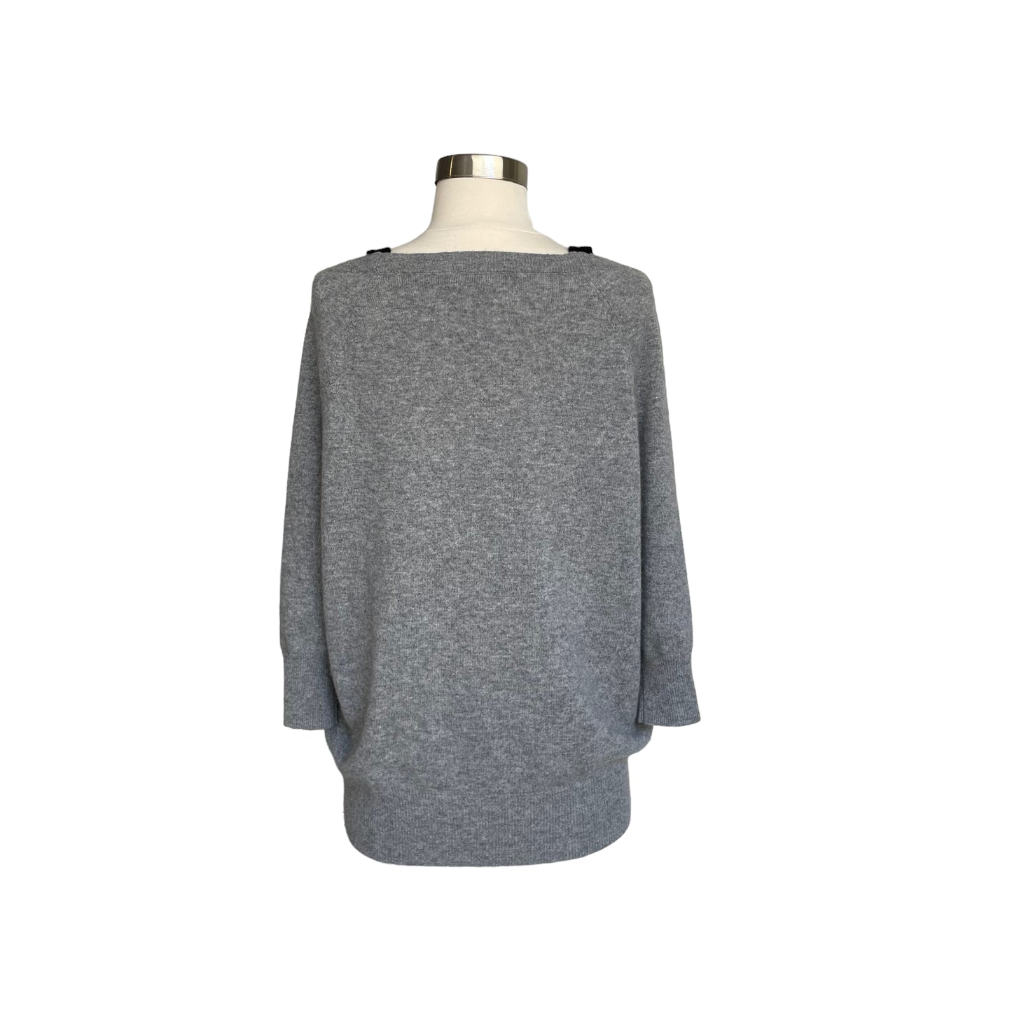 Grey and Black Cashmere Cardigan - S