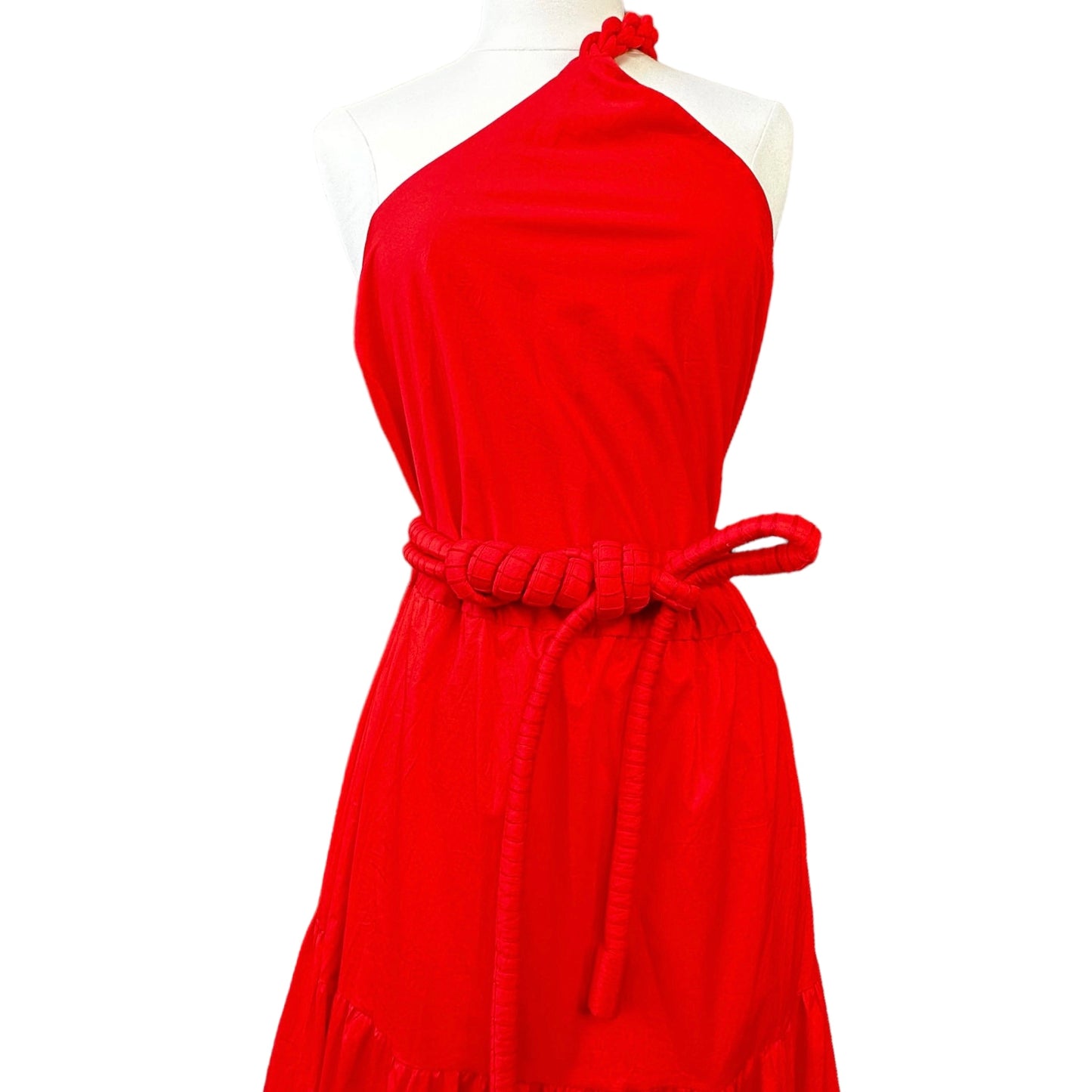 Red Low Back Dress - 4