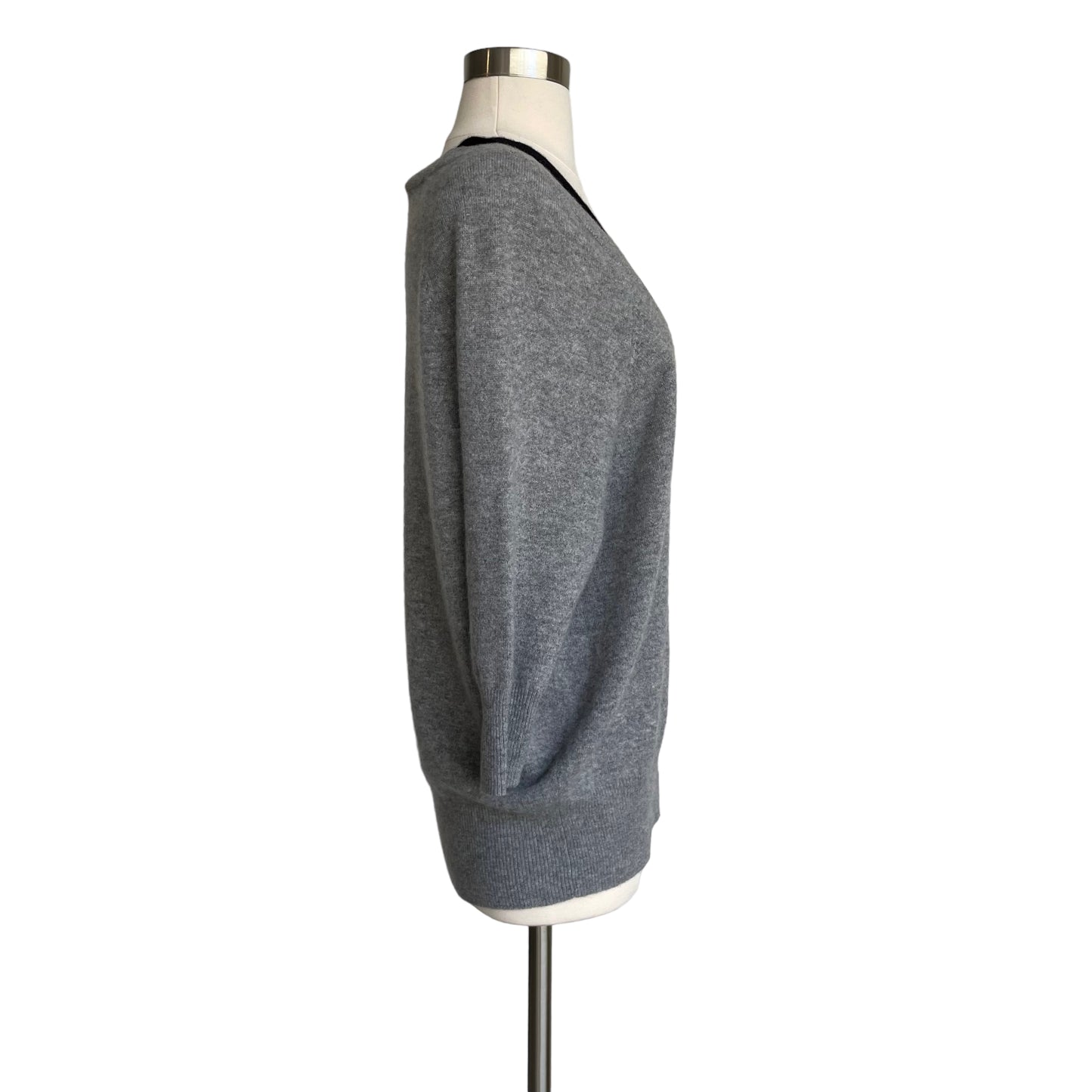Grey and Black Cashmere Cardigan - S