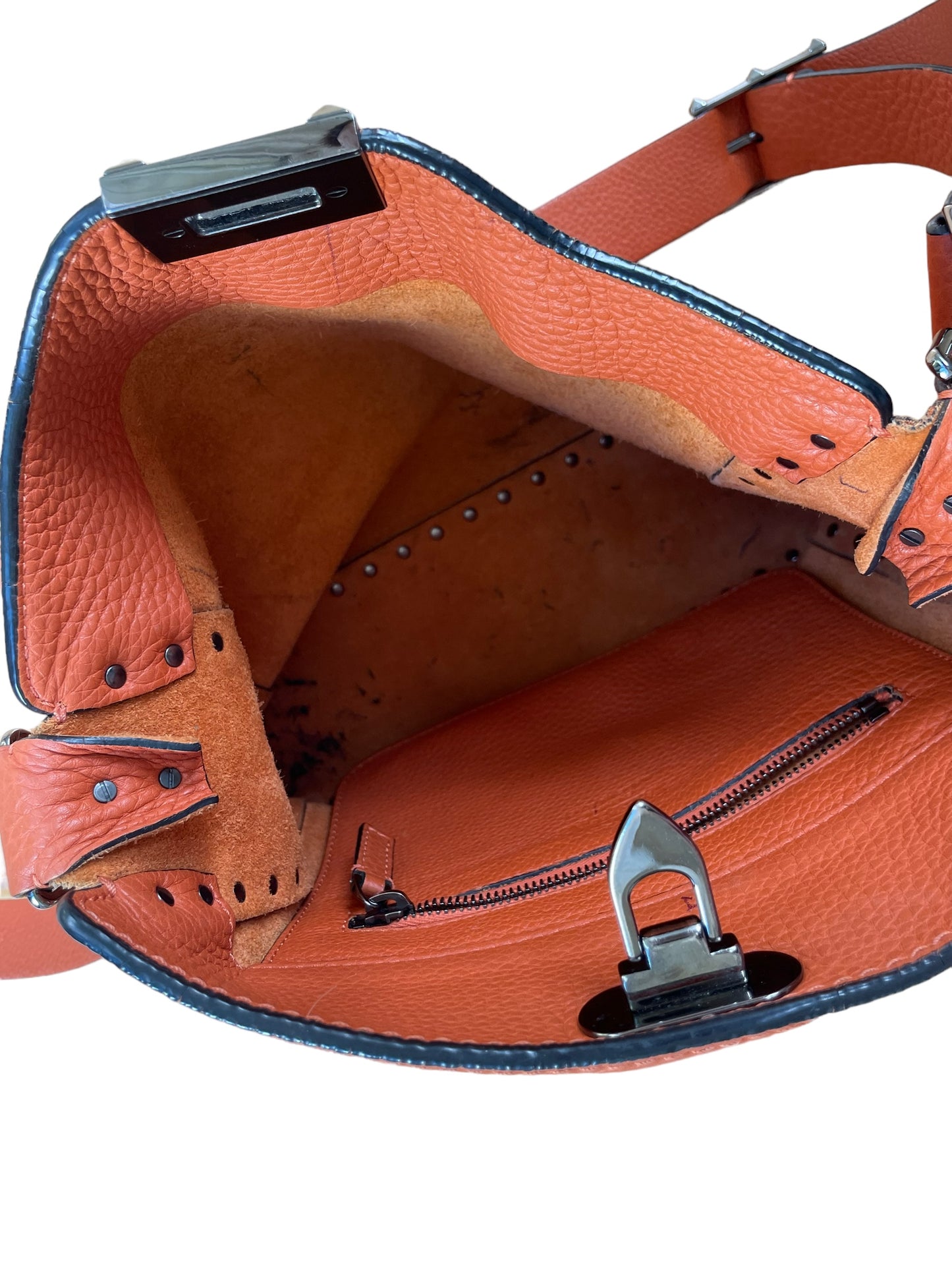 Orange Rockstud Crossbody Bag