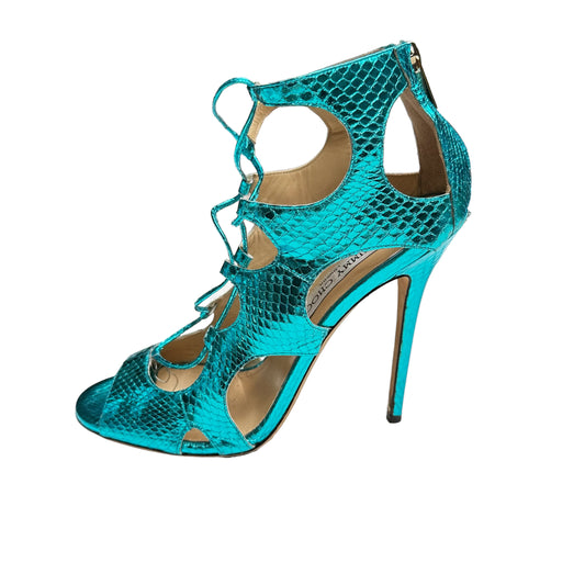 Turquoise Python Heels - 9