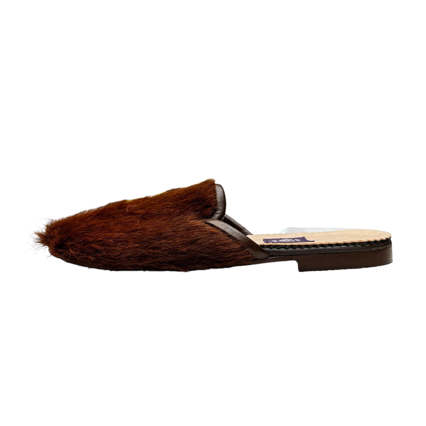 Brown Cowhide Mules - 7