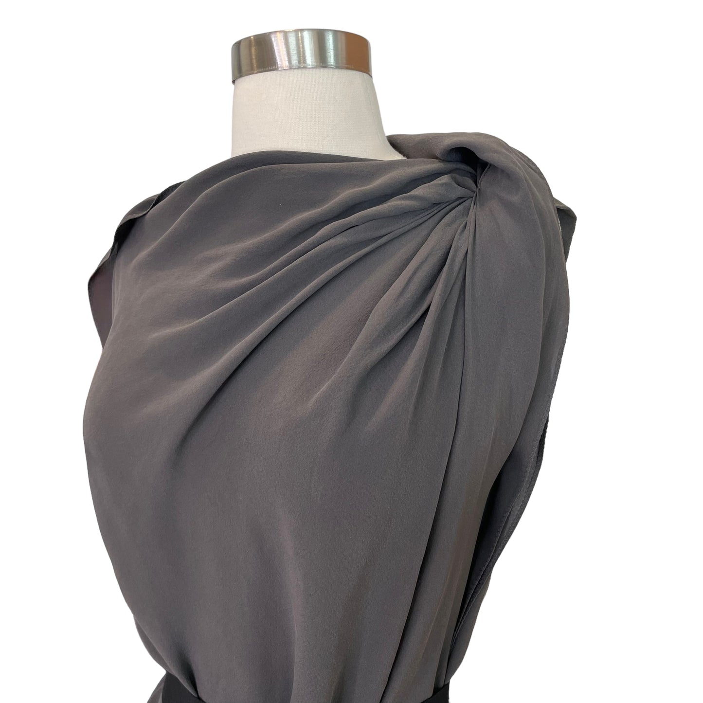 Grey Draped Dress - M