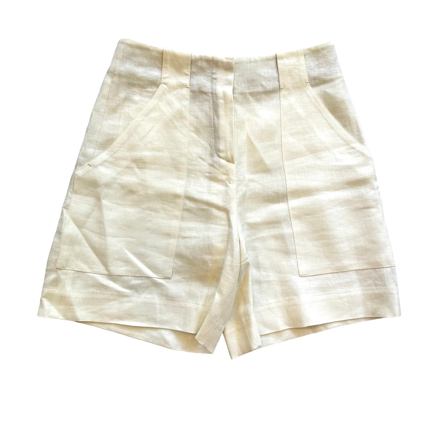 White Linen Shorts - M