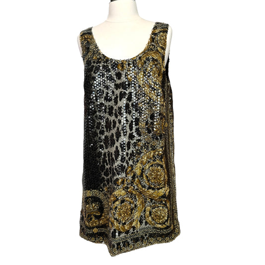 Sequins Printed Mini Dress - L