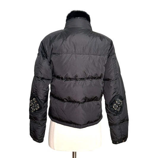 Black Fur & Sequins Jacket - M