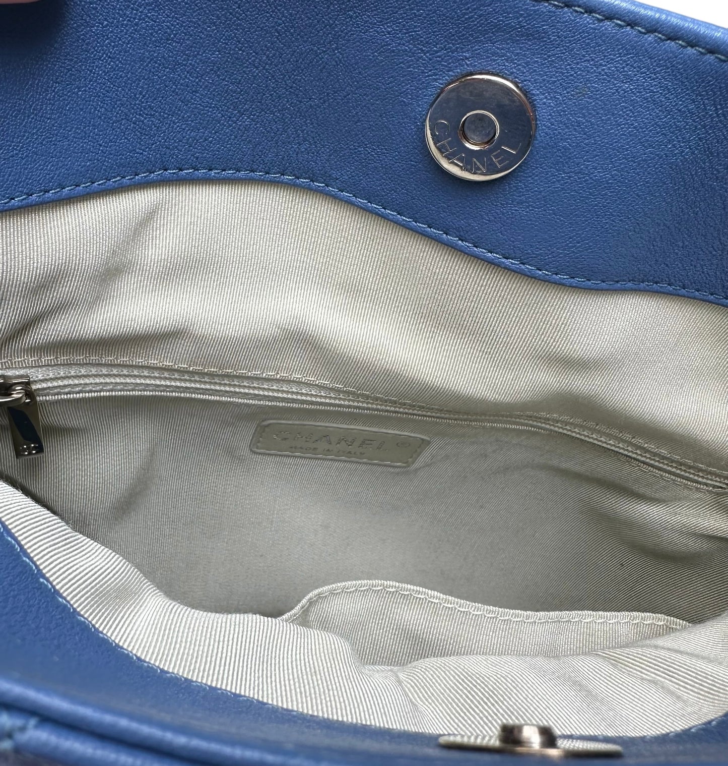 Blue Leather Hobo Bag