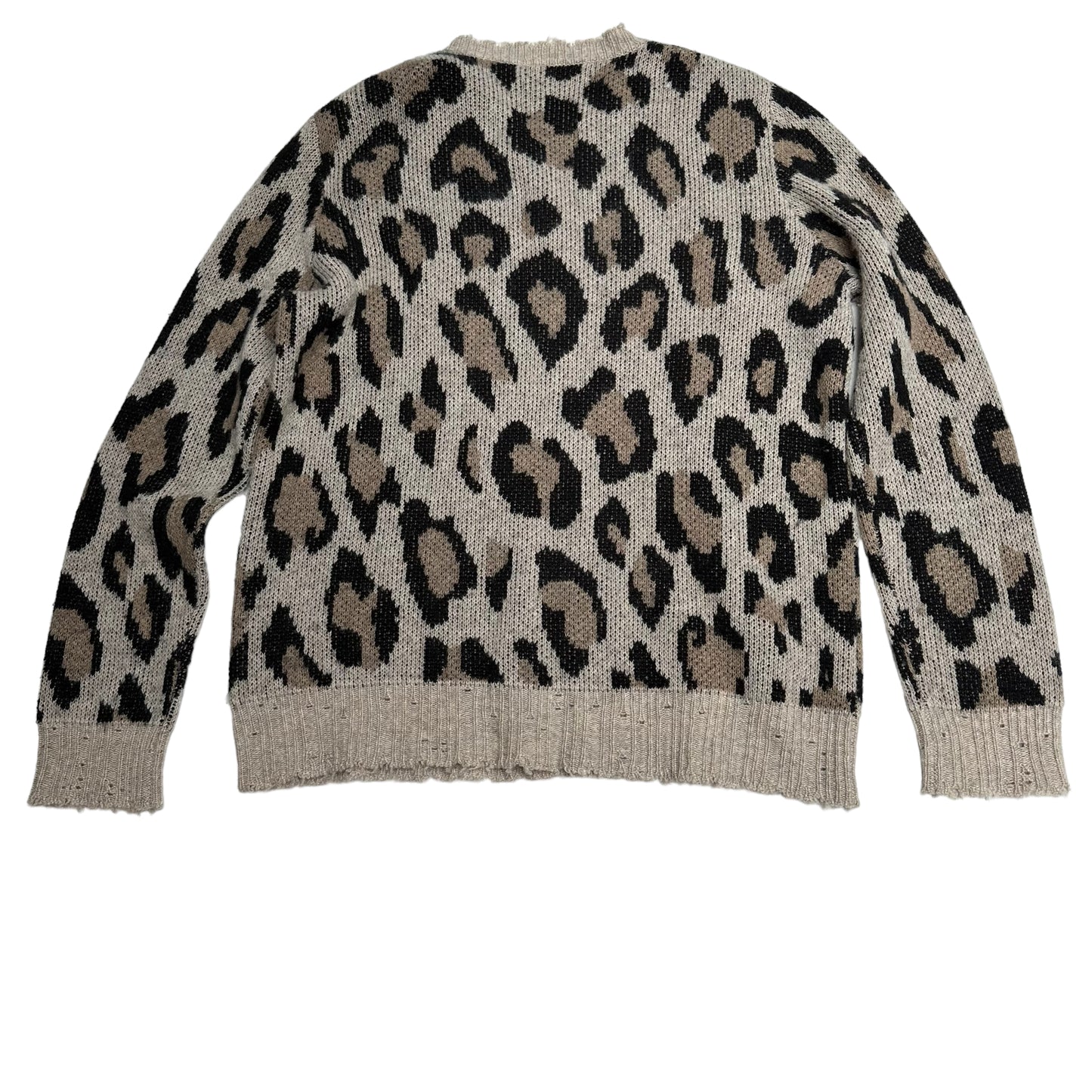 Oversized Cheetah Print Sweater - XS