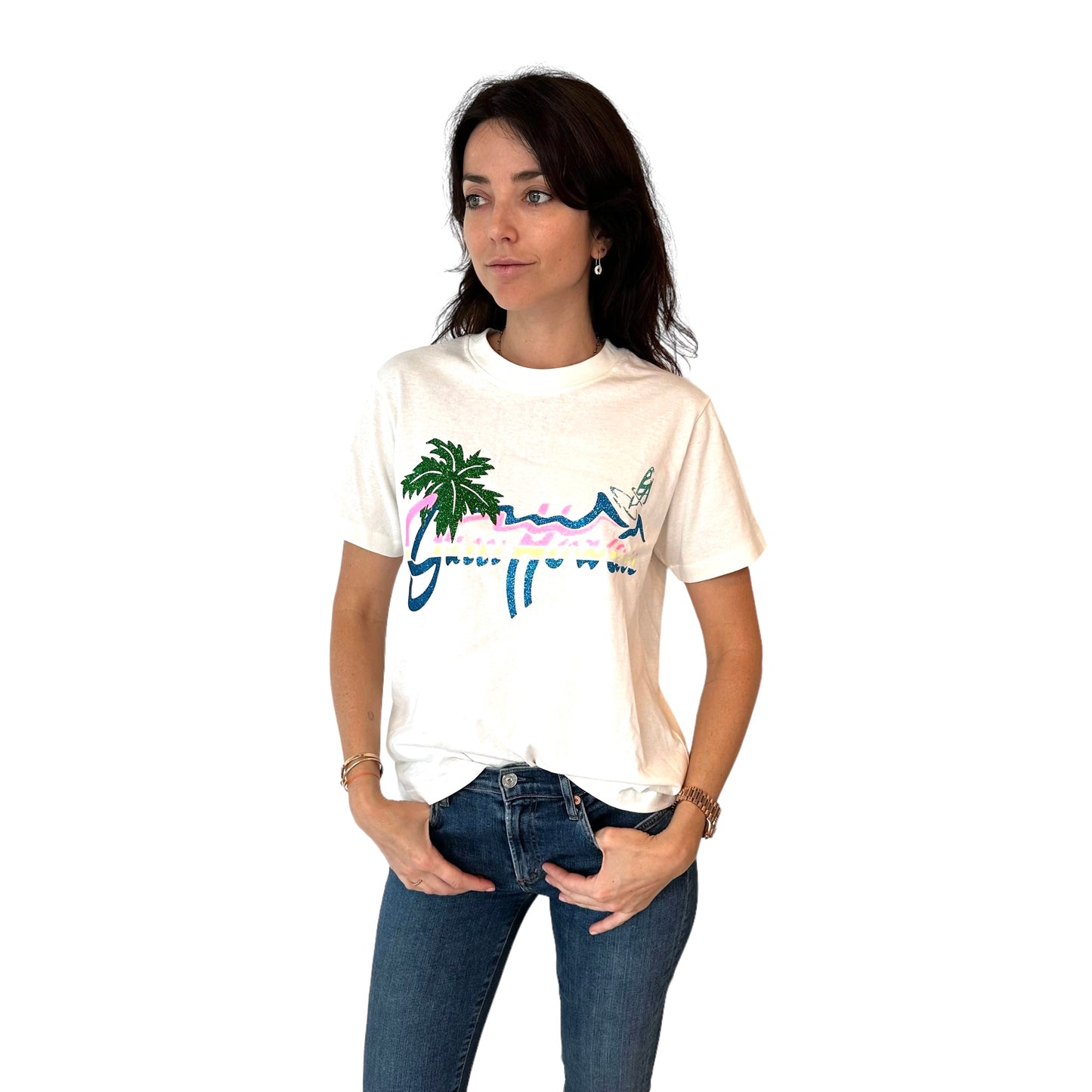 "Gucci Hawaii" Glitter T-Shirt - XS