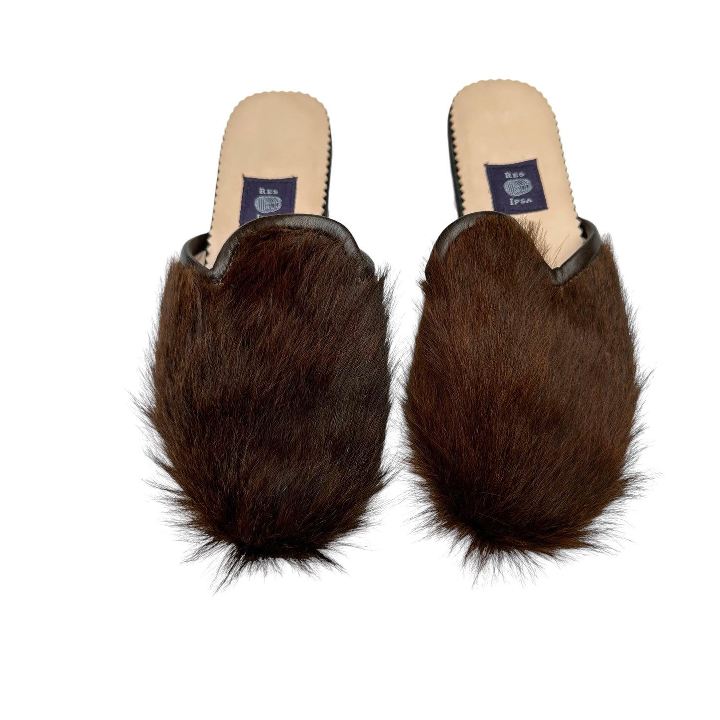 Brown Cowhide Mules - 7