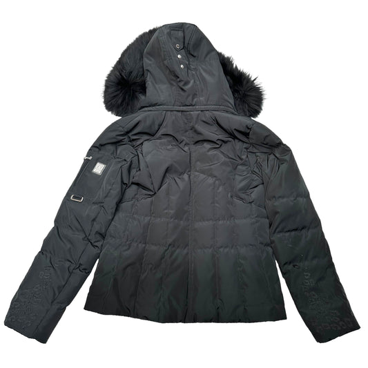 Black Ski Jacket with Fur - M