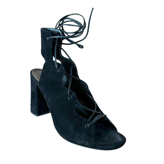 Black Suede Sandals - 9.5