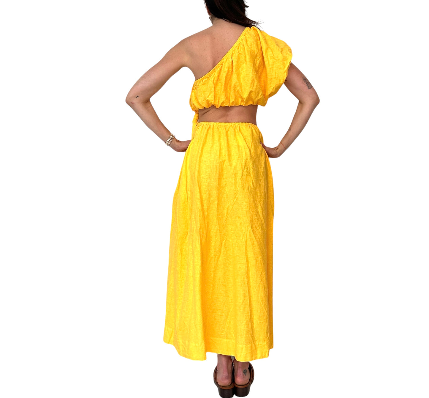 Yellow Asymmetrical Dress - S