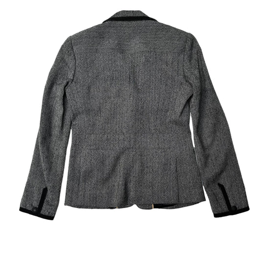 Black & Grey Herringbone Blazer - 2