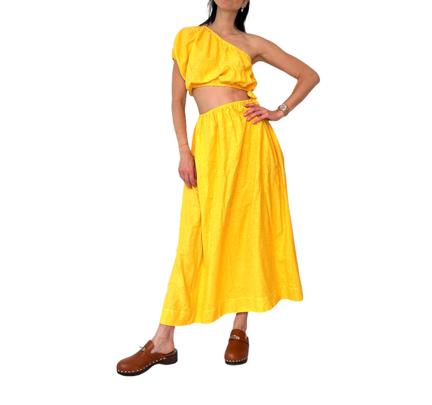 Yellow Asymmetrical Dress - S