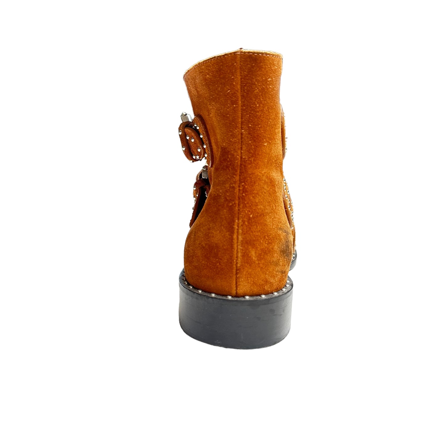 Brown Suede Studded Boots - 10