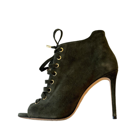Green Suede Heels - 9.5